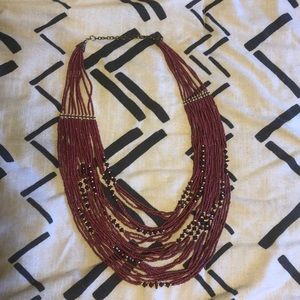 Red layered necklace